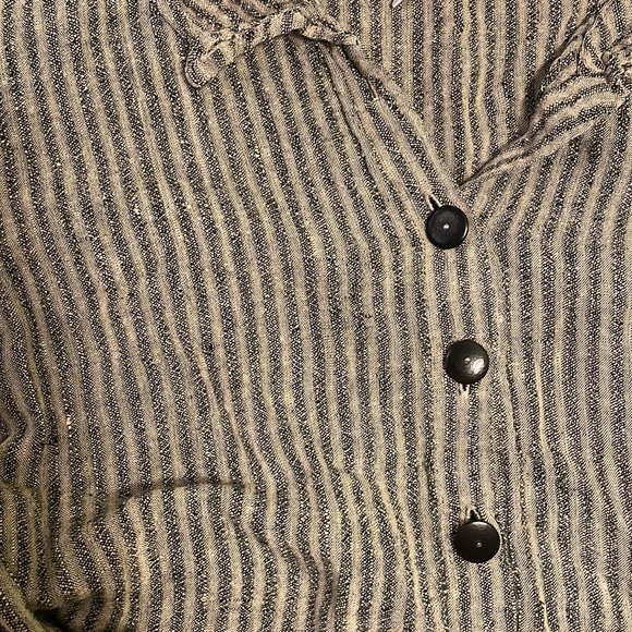 FLAX peplum striped button down tunic - Picture 5 of 5